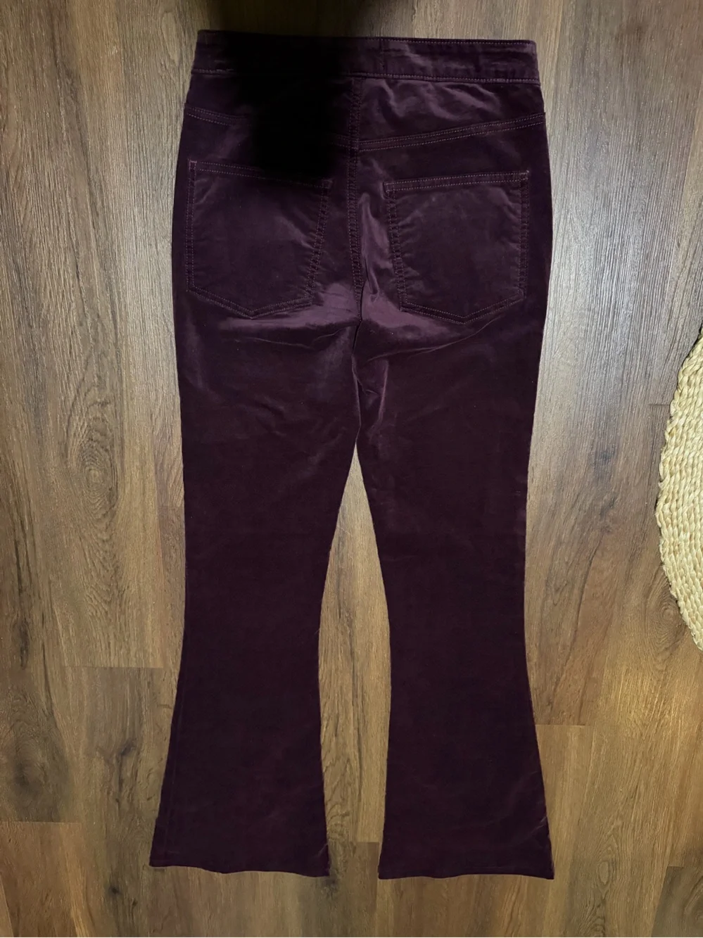 NWOT Ramy Brook Helena velvet sangria maroon summer wide leg pants high $250